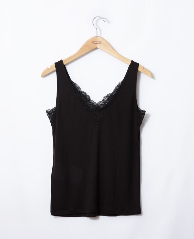 Camiseta de tirantes con encaje Noir