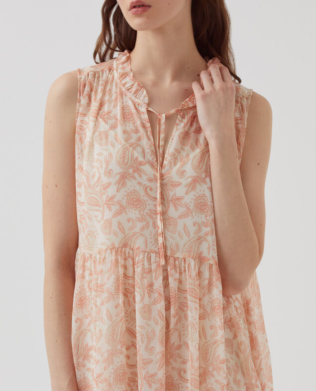 Vestido fluido sin mangas H300 cashmire beige