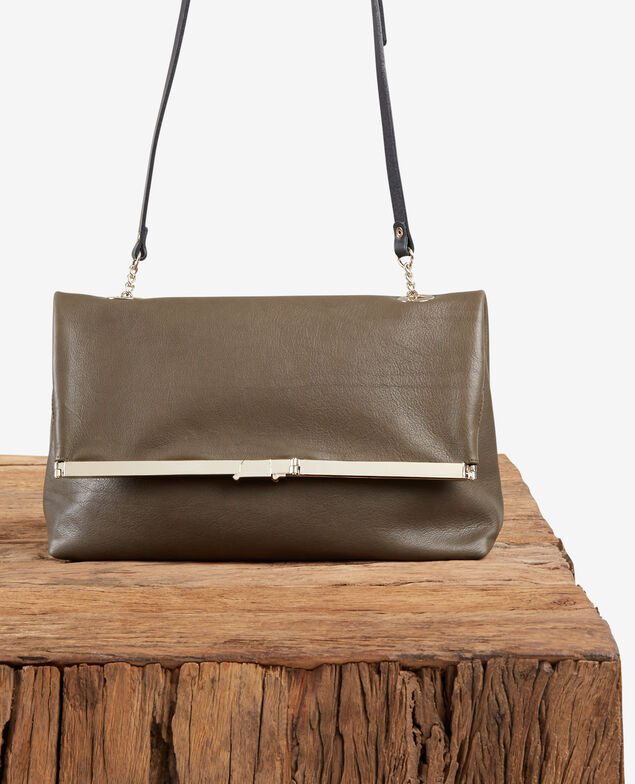 Bolso de cuero Kaki