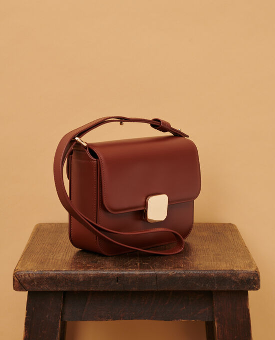 VIC - bolso caja de cuero 4024 CAMEL