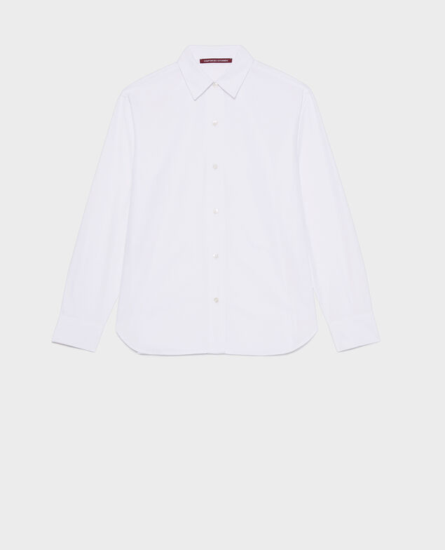 Camisa boyish de algodón Optical white