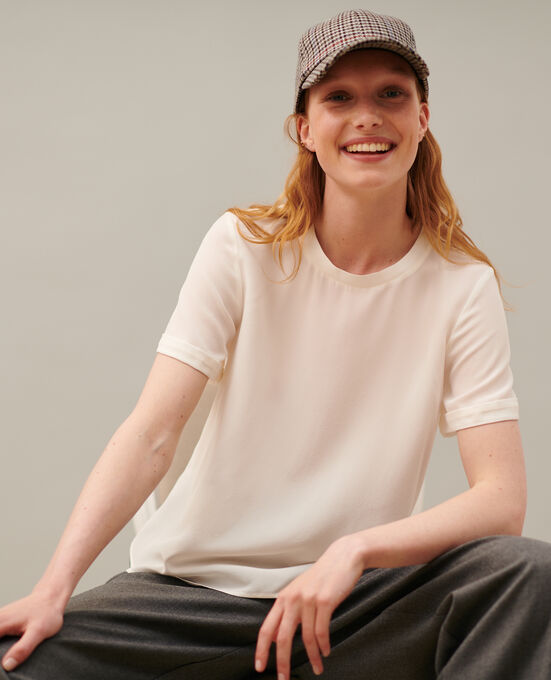 CORINNE - Camiseta de seda 01 WHITE
