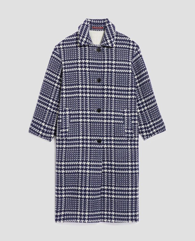 Abrigo largo I681 houndstooth ble
