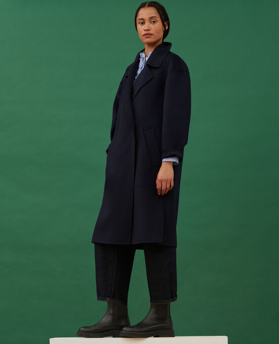 Abrigo largo de lana 7012C 69 NAVY
