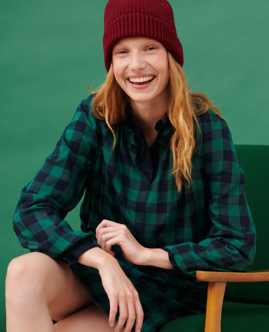 Vestido camisero de cuadros 8866 55 GREEN CHECK