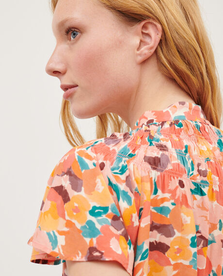 Blusa estampada fluida 0230 fauve orange 3sbl210v02