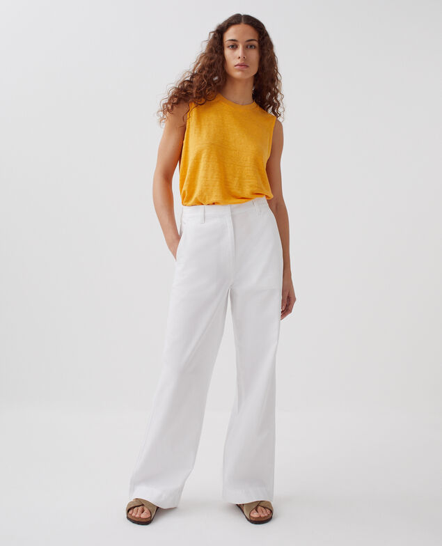 BLANDINE - Pantalón recto H001 brillant white