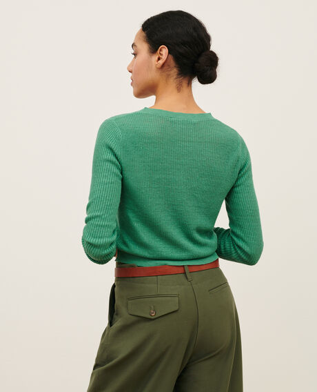 Jersey con textura de lino 0542 pine green 3sju191l01