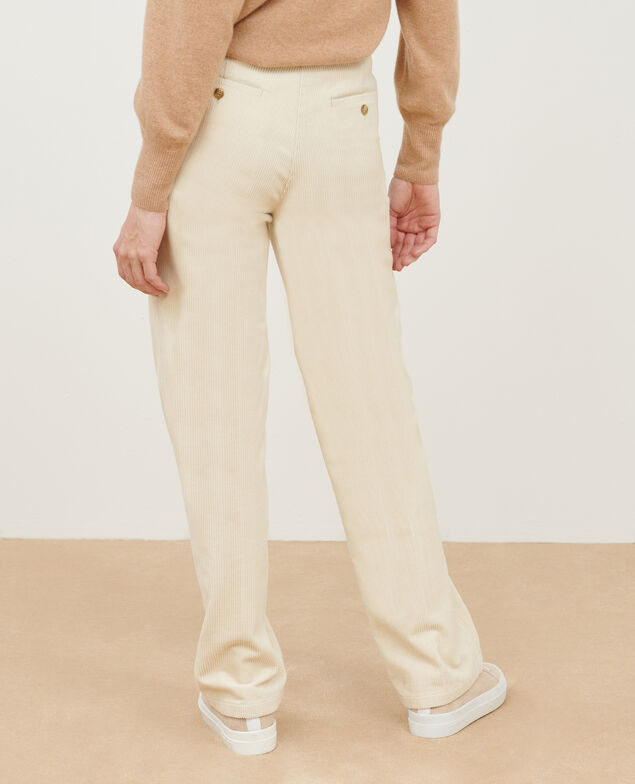 BLANDINE - Pantalón recto de pana 7107c 02 white