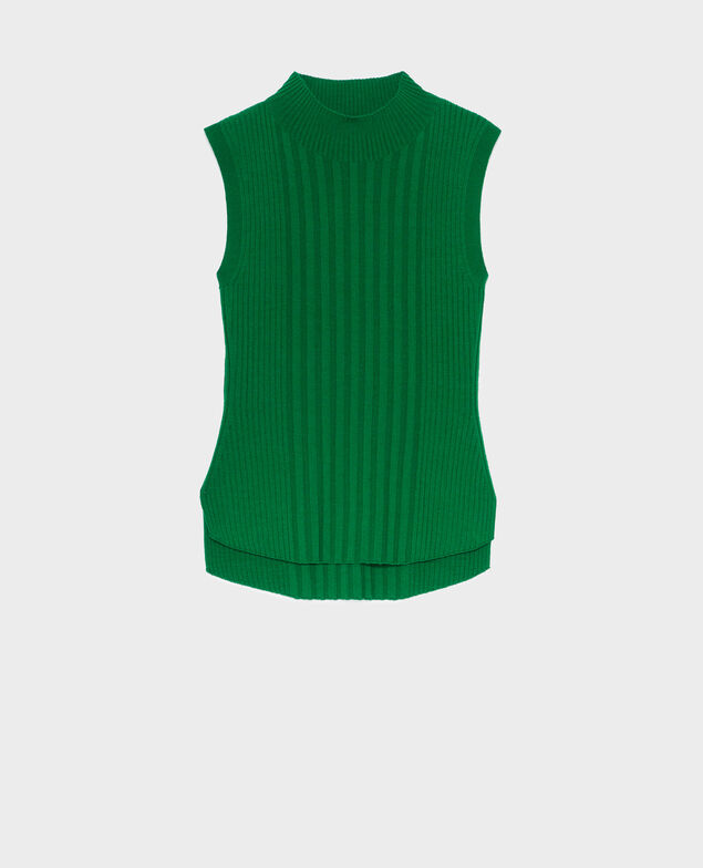 Camiseta de tirantes de lana merino A541 bright green knit 3wju079w20