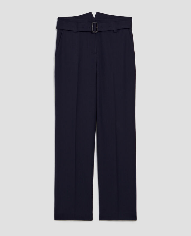 COLETTE - Pantalón recto ajustado de lana H695 night sky