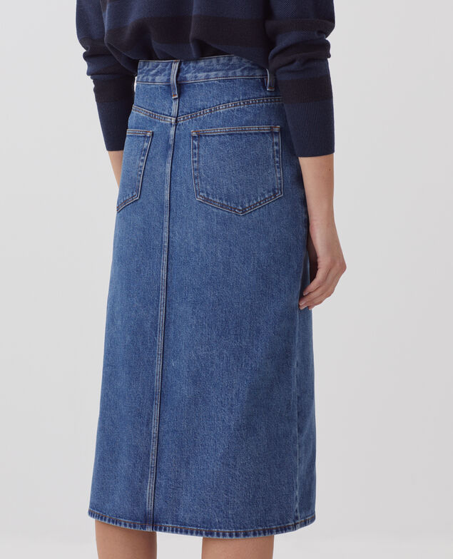 Falda midi en denim J650 vintage wash ss25