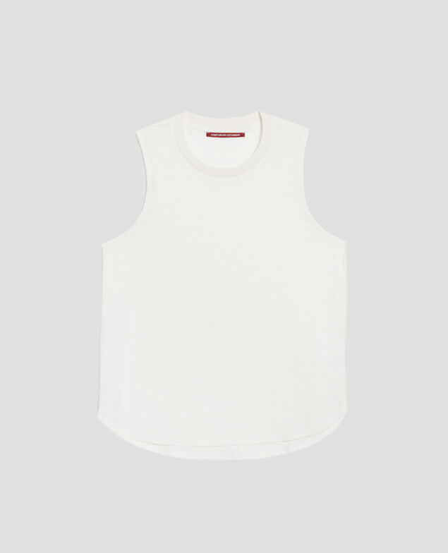 MARCELLE - Camiseta de lino sin mangas U010 off white