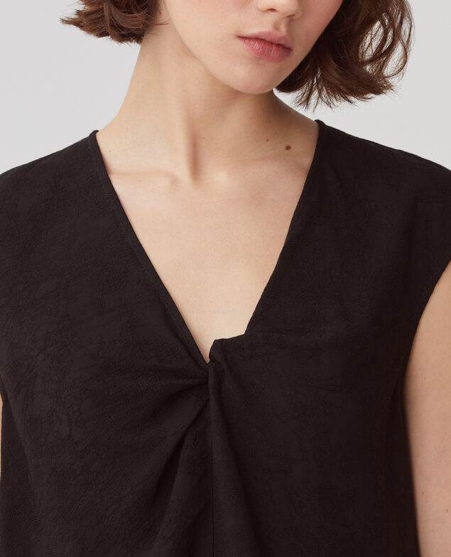 Top fluido trenzado sin mangas H091 black beauty
