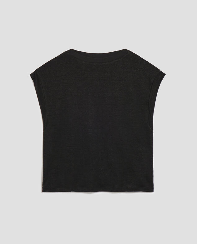 KARO - Camiseta corte caja de lino H091 black beauty