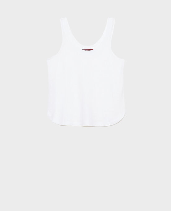 Camiseta de lino sin mangas 00 WHITE