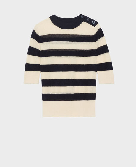 Jersey con manga corta de lino 0692 night_sky_stripes 3sju093l01