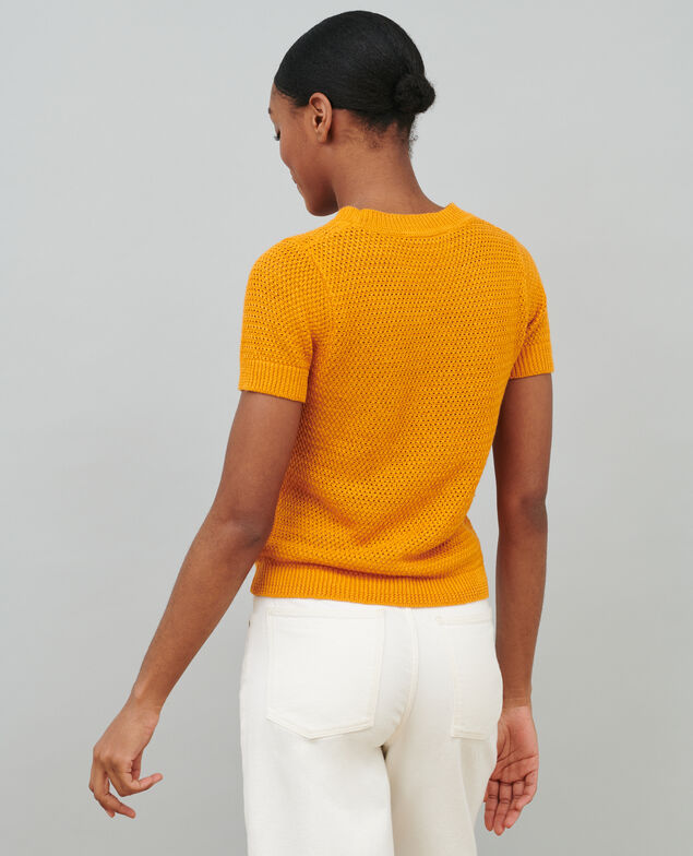Jersey de lino con manga corta 23 orange