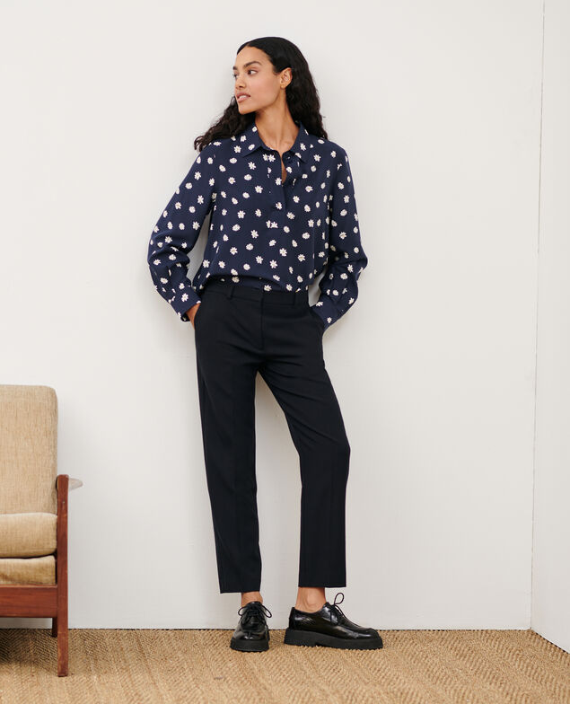 MARGUERITE - Pantalón cigarette Black beauty Noko