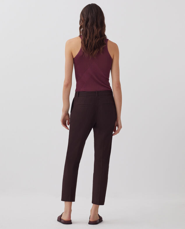 MARGUERITE - Pantalón cigarette J790 chocolate plum