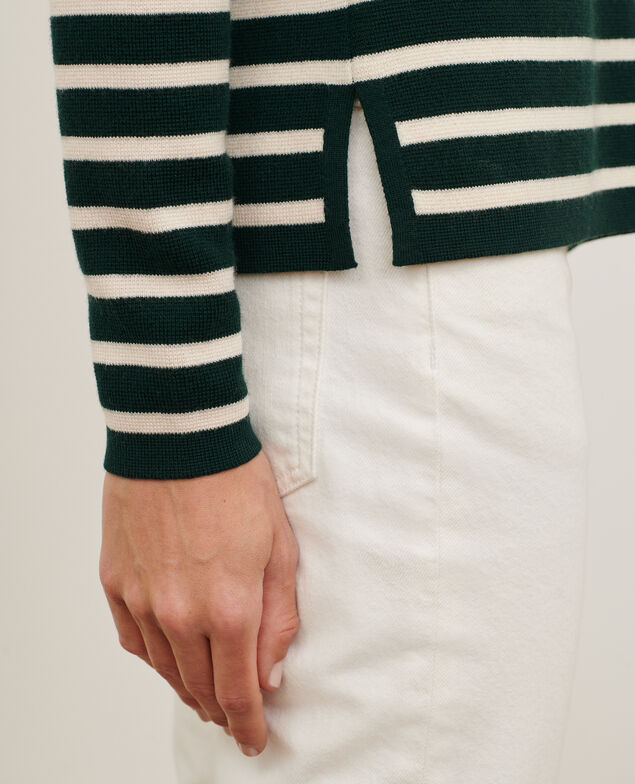 MADDY - Jersey marinero de lana merina 8872 58 darkgreen stripe
