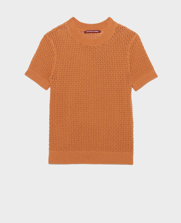 Jersey con manga corta de algodón 0320 almond brown 3sju106c09