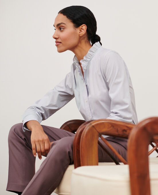 Camisa de popelina de algodón 8871 69 NAVY STRIPE
