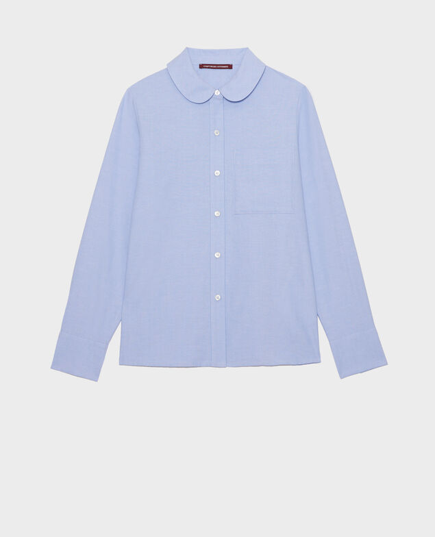 Camisa de algodón Chambray blue