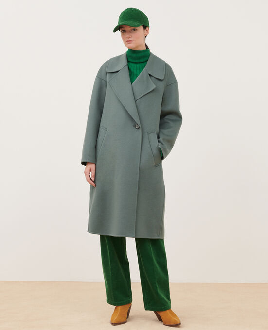 Abrigo de doble cara de lana y cachemir 8850 54 GREEN