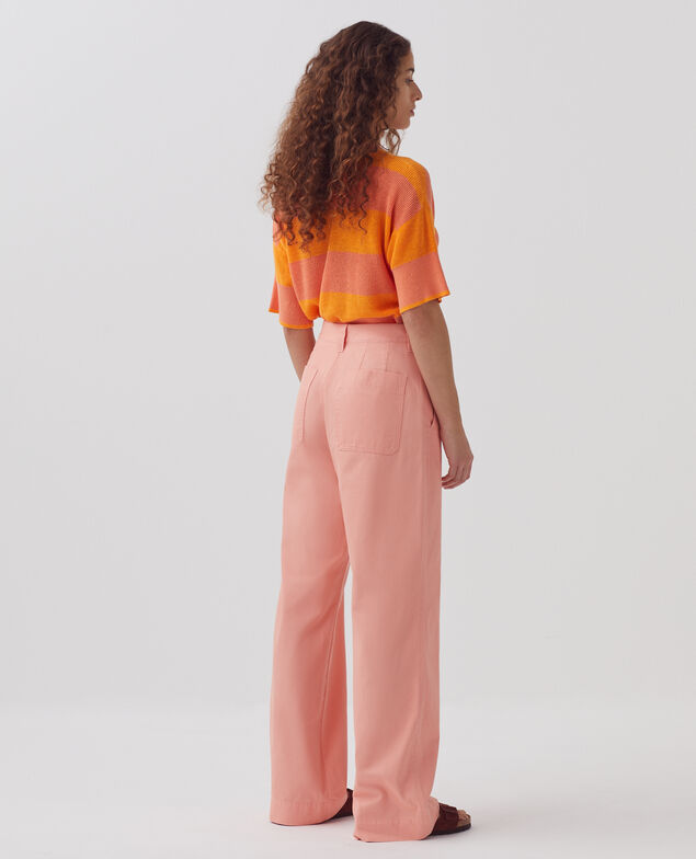 BLANDINE - Pantalón recto H100 coral almond