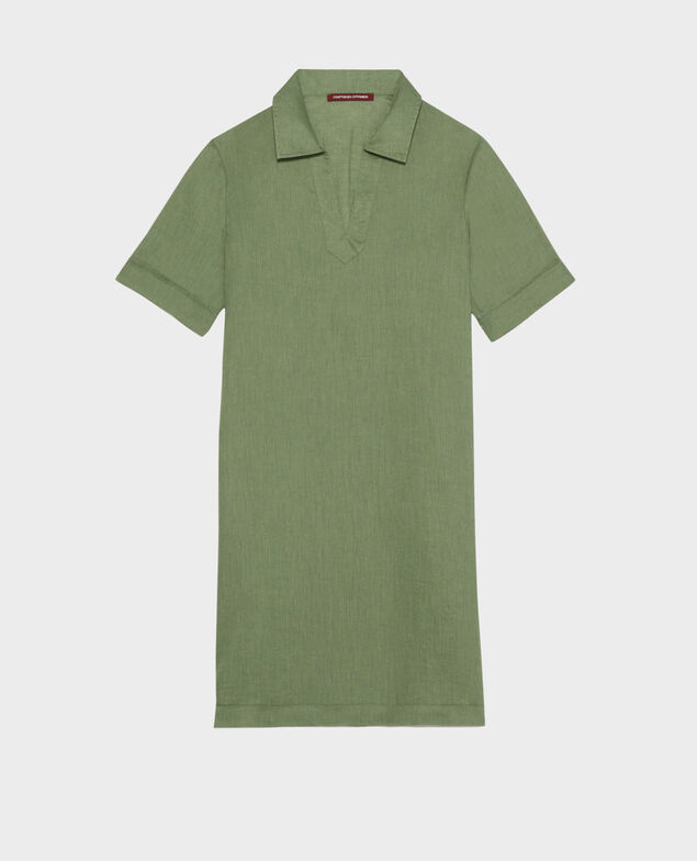 DAISY - Vestido icónico de lino 52 green 2sdr355f04