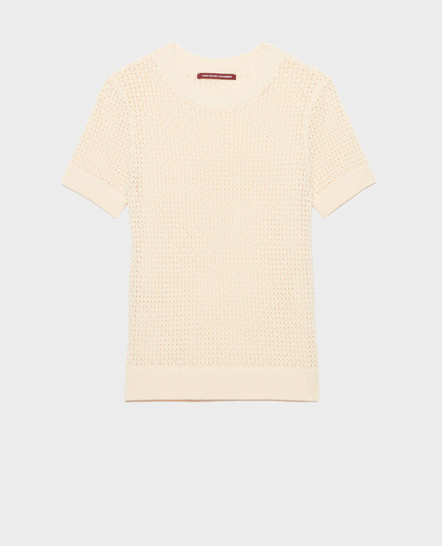 Jersey con manga corta de algodón 0401 ivory