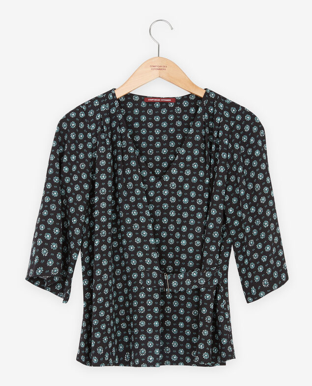 Blusa estampada con lazo Dandelion black