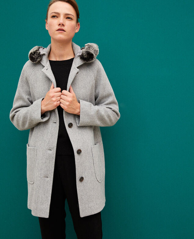Abrigo con capucha Light heather grey