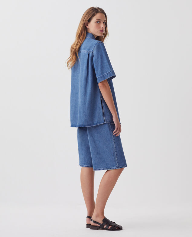 Camisa en denim de algodón J621 light blue