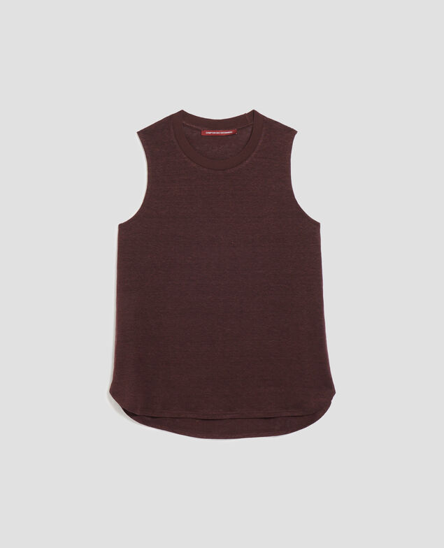 MARCELLE - Camiseta de lino sin mangas U190 wine