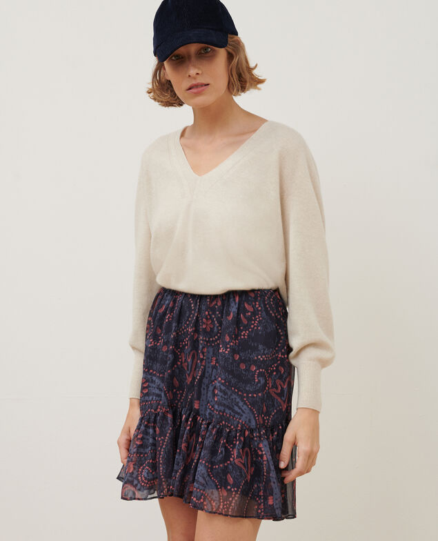 Jersey con cuello de pico de cachemir