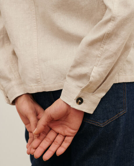 Chaqueta de lino 0310 beige natural 3sja184f03