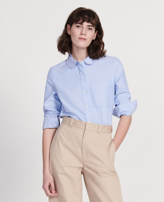 Camisa de algodón Chambray blue