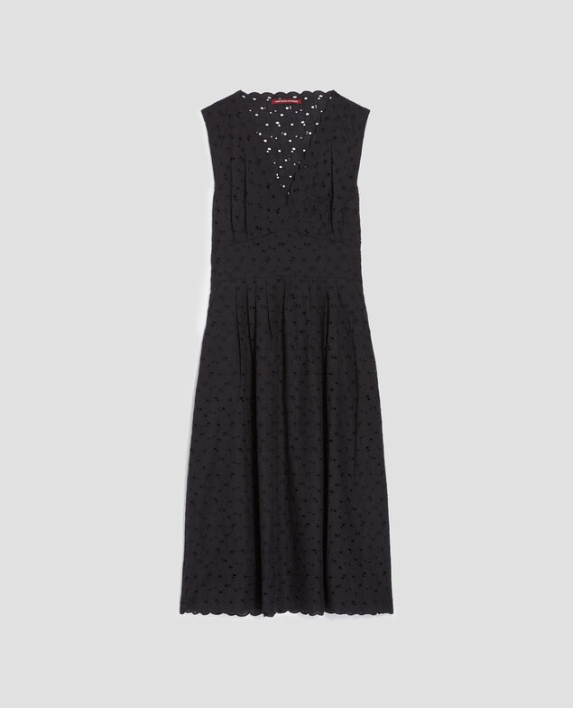 Vestido largo con bordado inglés H091 black beauty