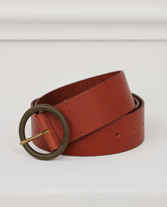 Cinturón ancho de cuero 9902 29 DARK ORANGE