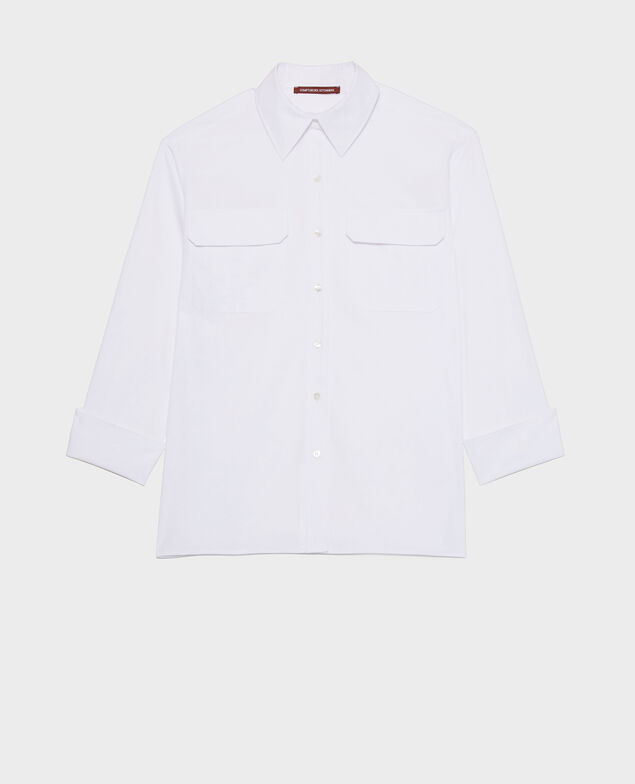 Camisa de hombre de algodón oversize  Optical white