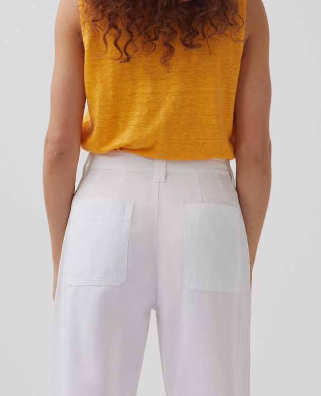 BLANDINE - Pantalón recto H001 brillant white
