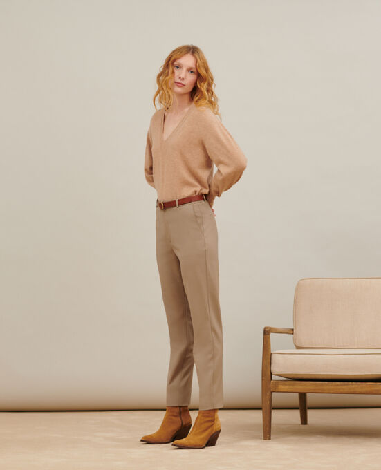 MARGUERITE - Pantalón cigarette 0311 BEIGE