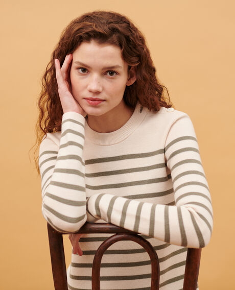 MADDY - Jersey marinero de lana merina 0561 vetiver stripes 2wju244w21
