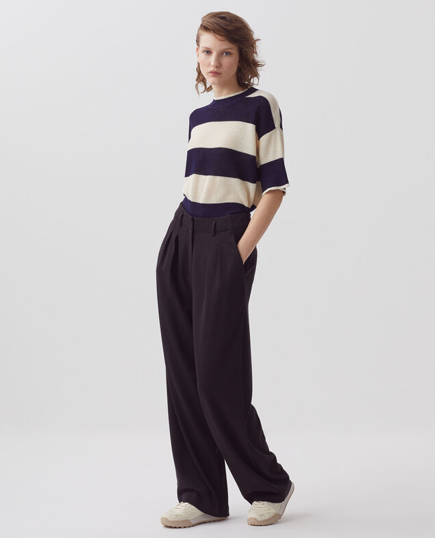 YVONNE - Pantalón amplio y fluido 8853 09 black