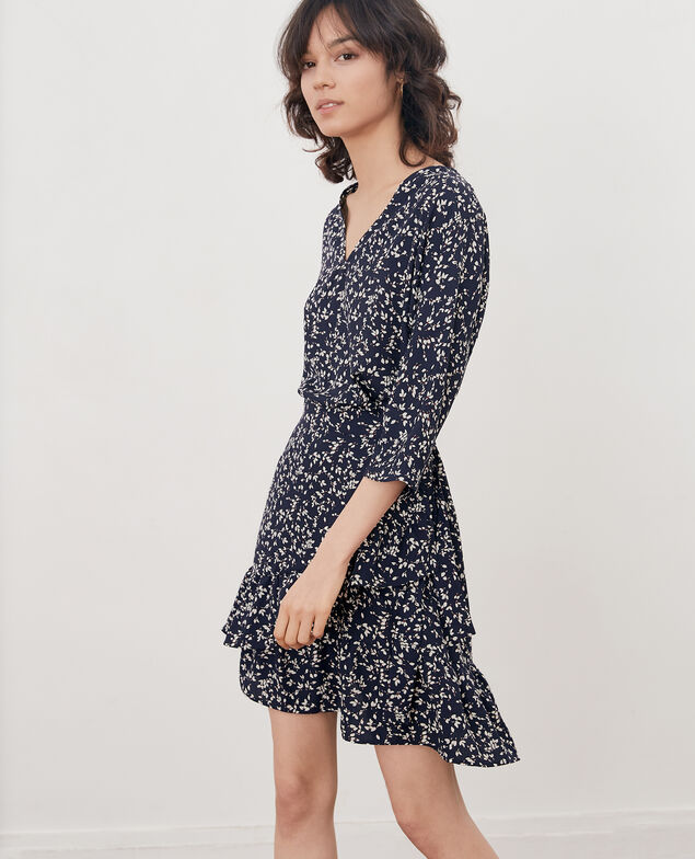 Vestido estampado con escote cruzado Canopee marine