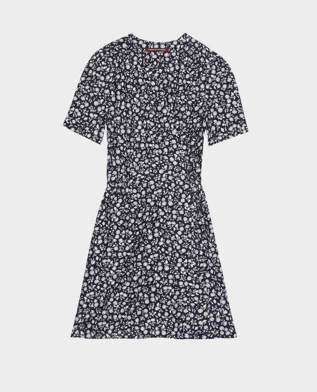 Vestido con escote cruzado 96 print navy