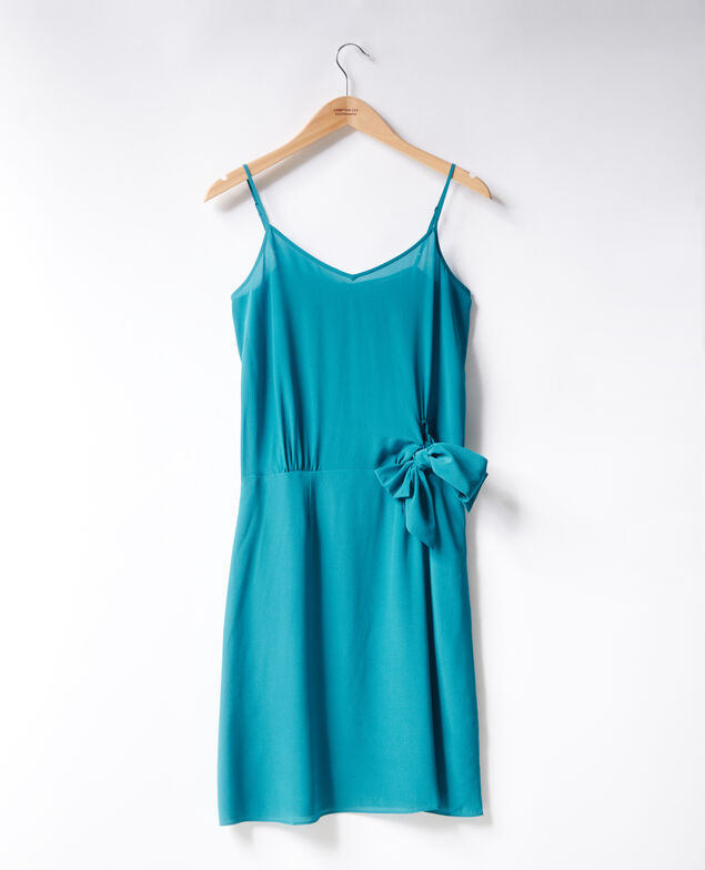 Vestido de seda Pacific green