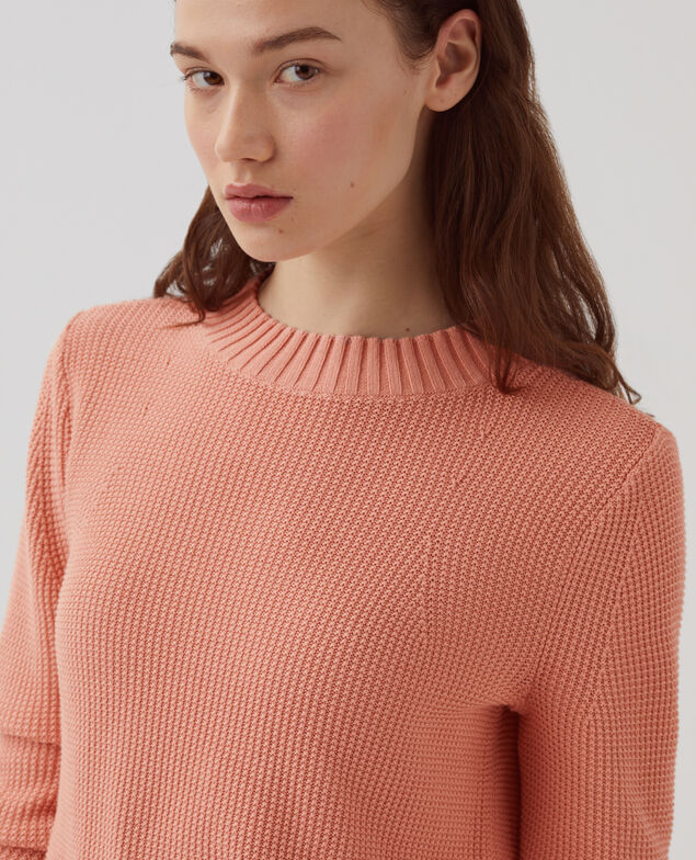 Jersey cuello redondo de algodón H111 shell coral